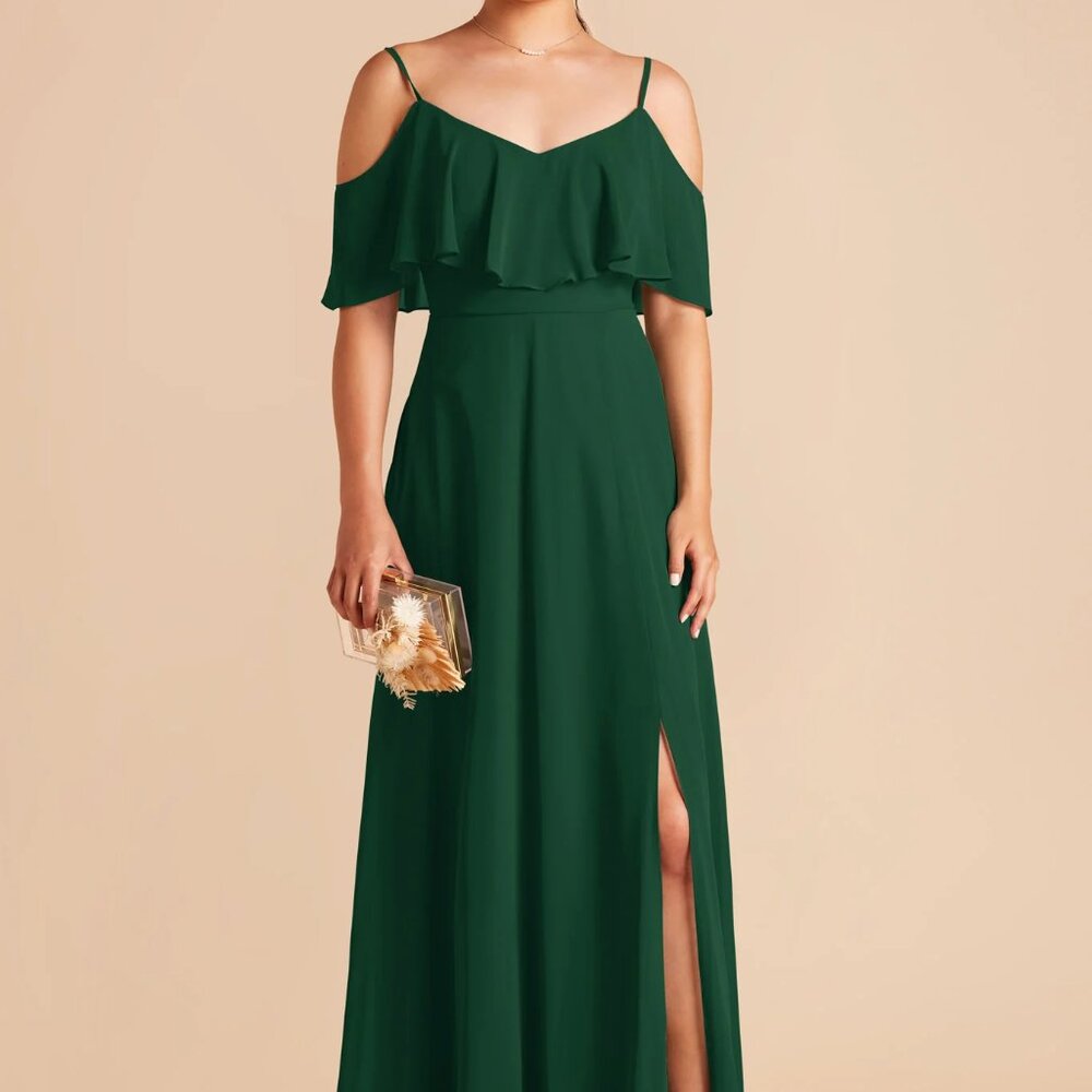 BIRDY GREY FOREST GREEN BRIDESMAID STRAPPY DRESS